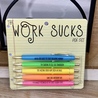 Work Sucks Pen Set Shabby Chic Boutique and Tanning Salon