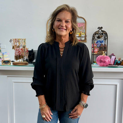 Working Up The Courage Top - Black Shabby Chic Boutique and Tanning Salon