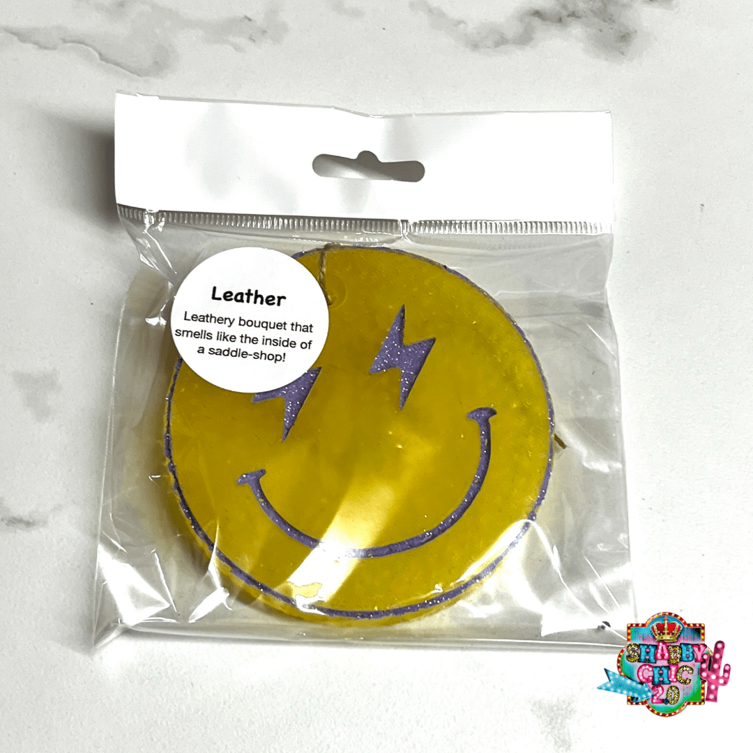 Yellow Lightning Bolt Happy Car Freshies Shabby Chic Boutique and Tanning Salon Yellow/Lavendar