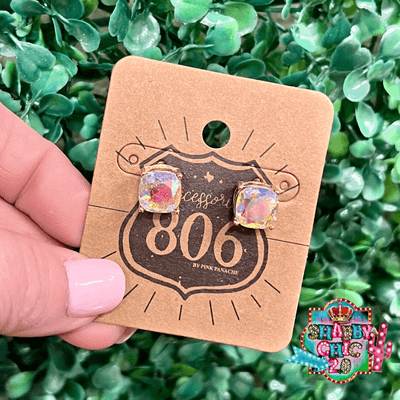 806 AB Stud Earrings - Gold Shabby Chic Boutique and Tanning Salon