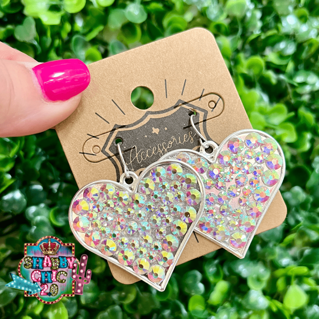 806 Silver Heart Earrings Shabby Chic Boutique and Tanning Salon