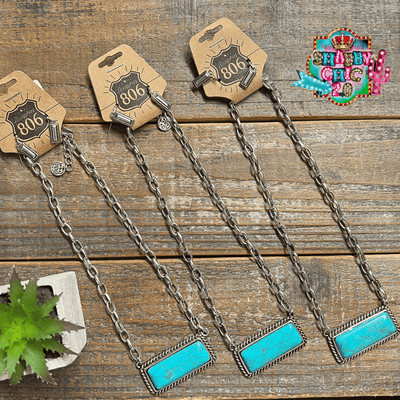 806 Turquoise Bar Necklace Shabby Chic Boutique and Tanning Salon