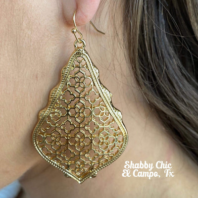 Adorn Gold Earrings Shabby Chic Boutique and Tanning Salon