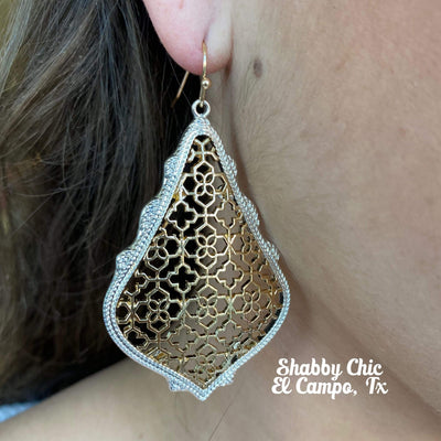 Adorn Gold with Silver Earrings Shabby Chic Boutique and Tanning Salon