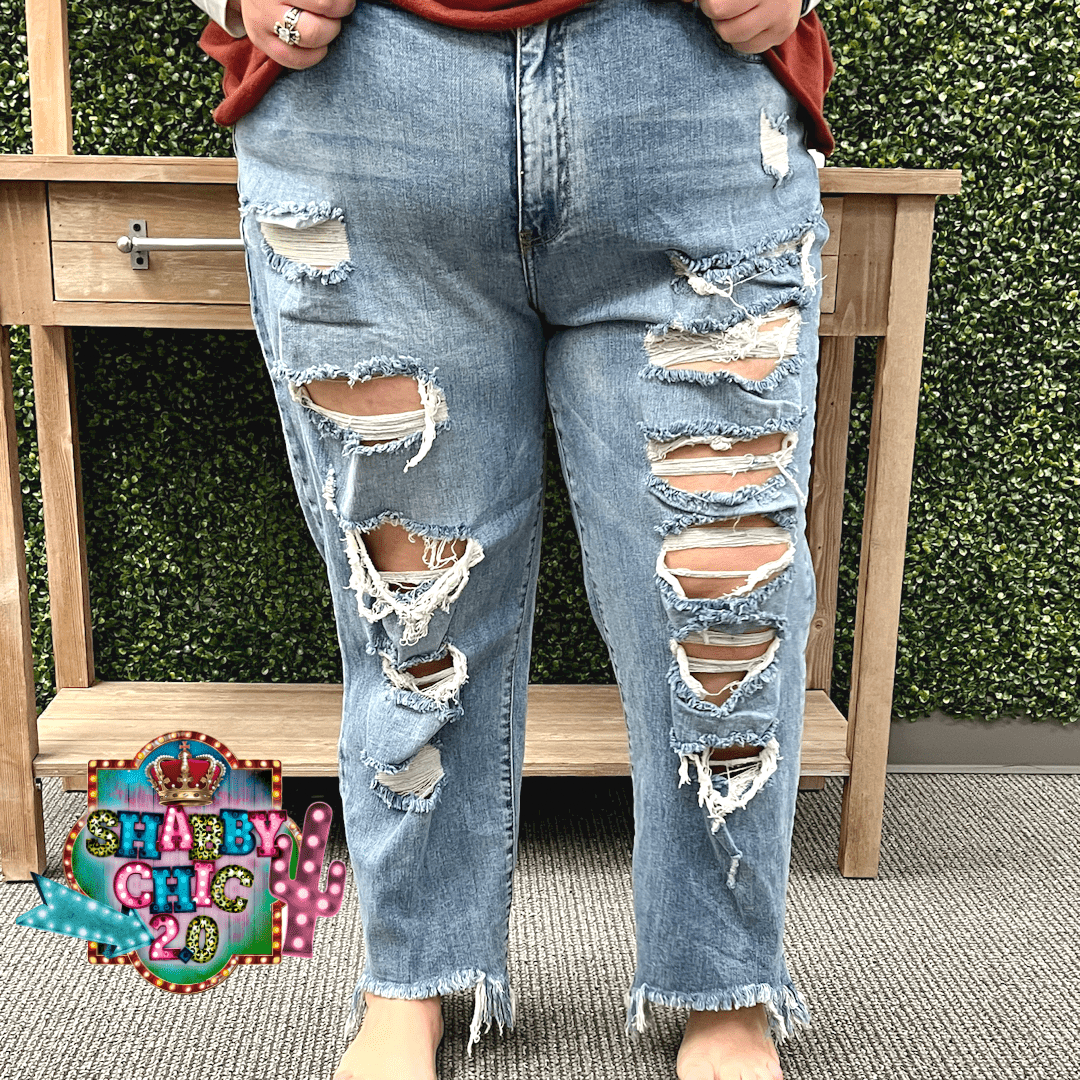 Ariana Girlfriend Jeans - DISTRESSED Shabby Chic Boutique and Tanning Salon