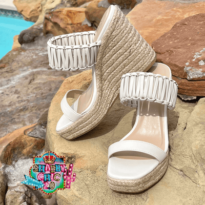 At Last Wedge Sandals - Bone Shabby Chic Boutique and Tanning Salon