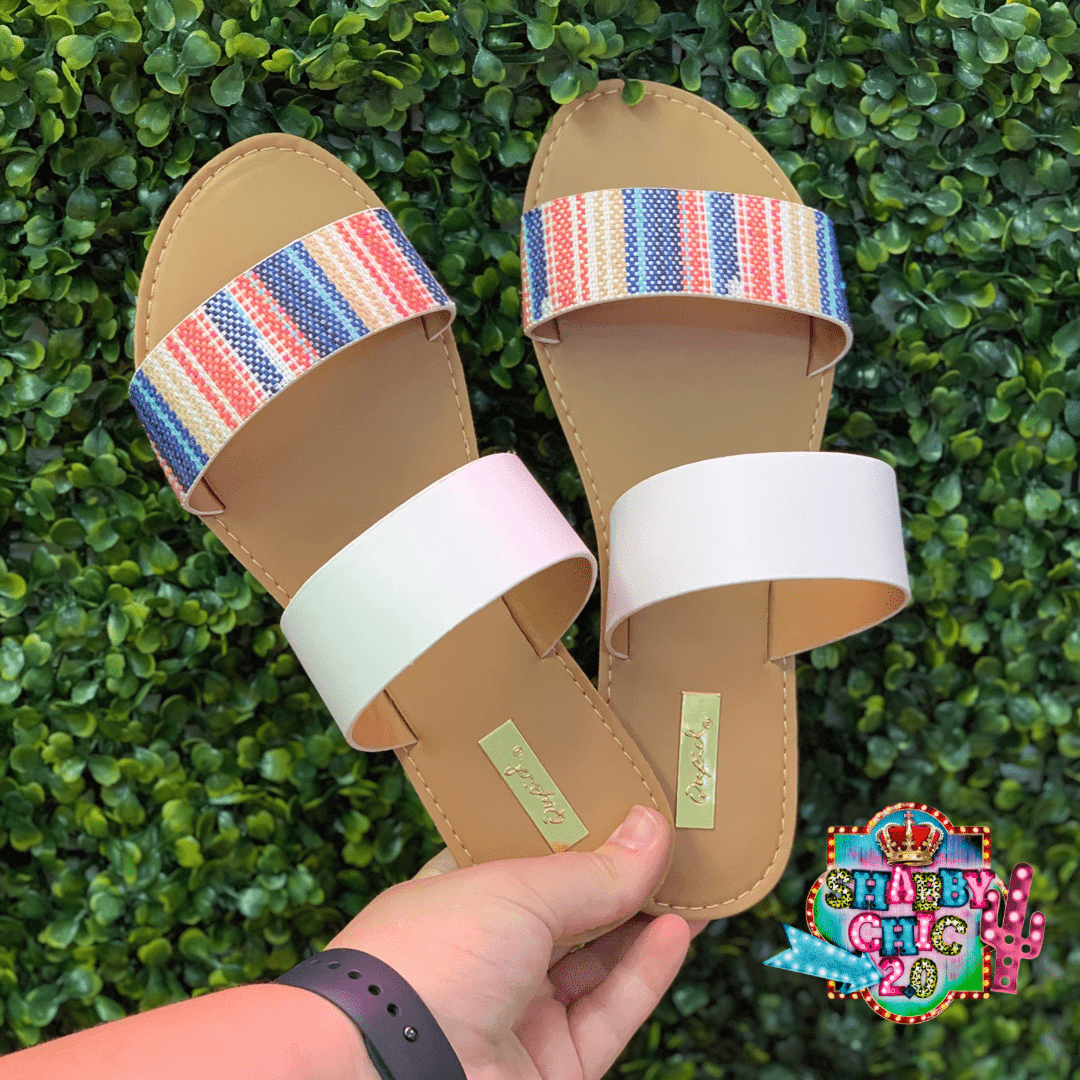Athena Sandals - Striped Shabby Chic Boutique and Tanning Salon