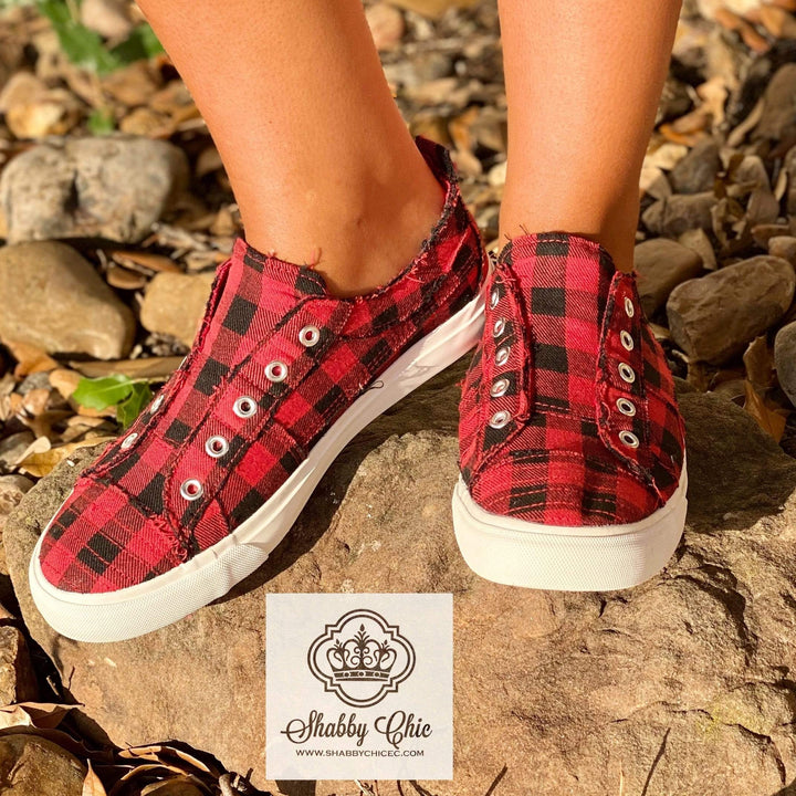 Babalu Slip on Shoes Buffalo Plaid