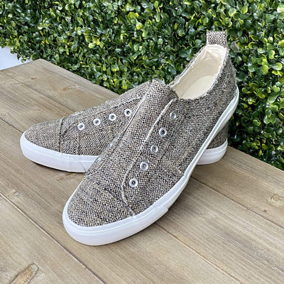 Babalu Tweed Slip on Shoes Shabby Chic Boutique and Tanning Salon