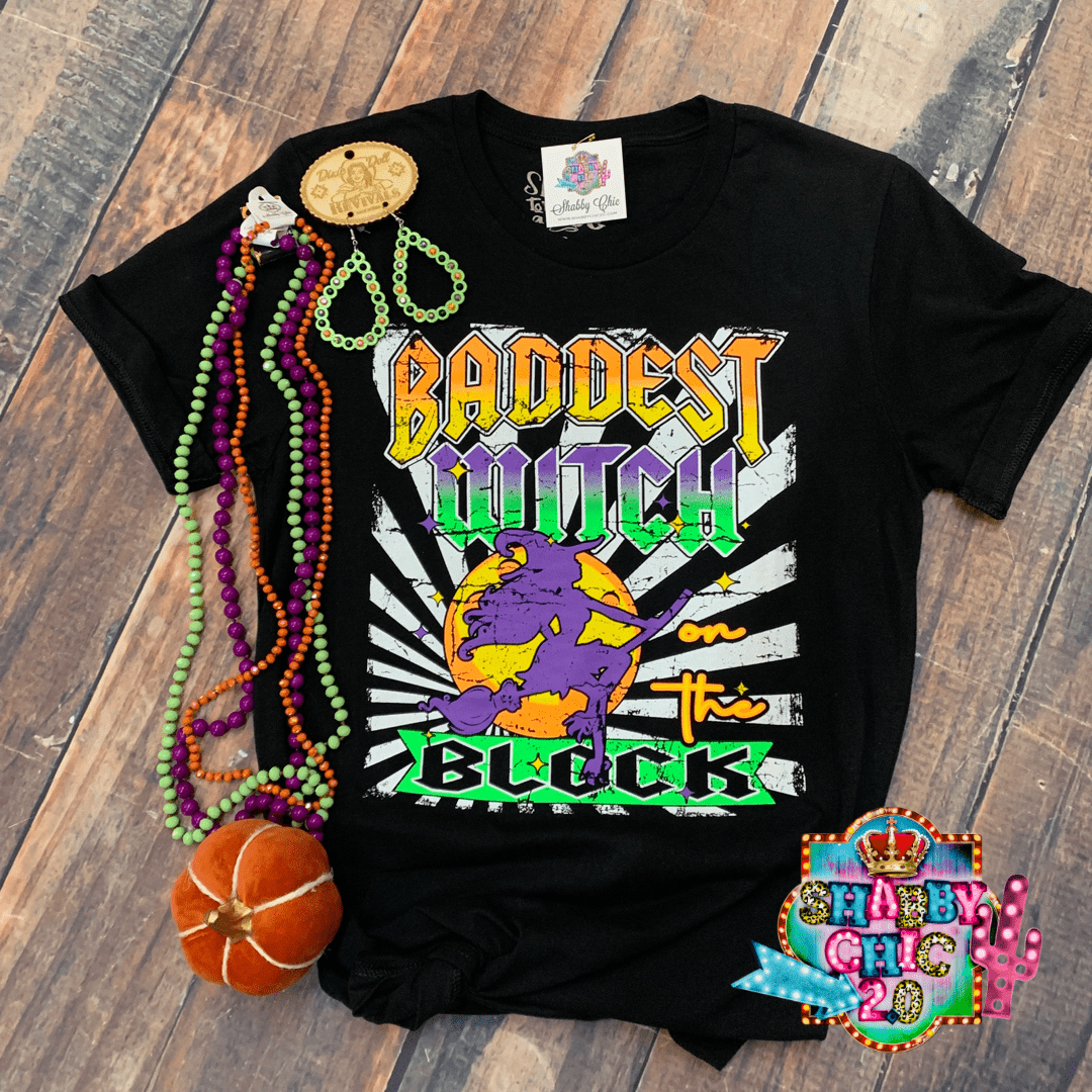 Baddest Witch on the Block Tee Shabby Chic Boutique and Tanning Salon