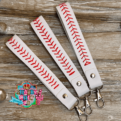 Baseball Wristlet Keyring Shabby Chic Boutique and Tanning Salon