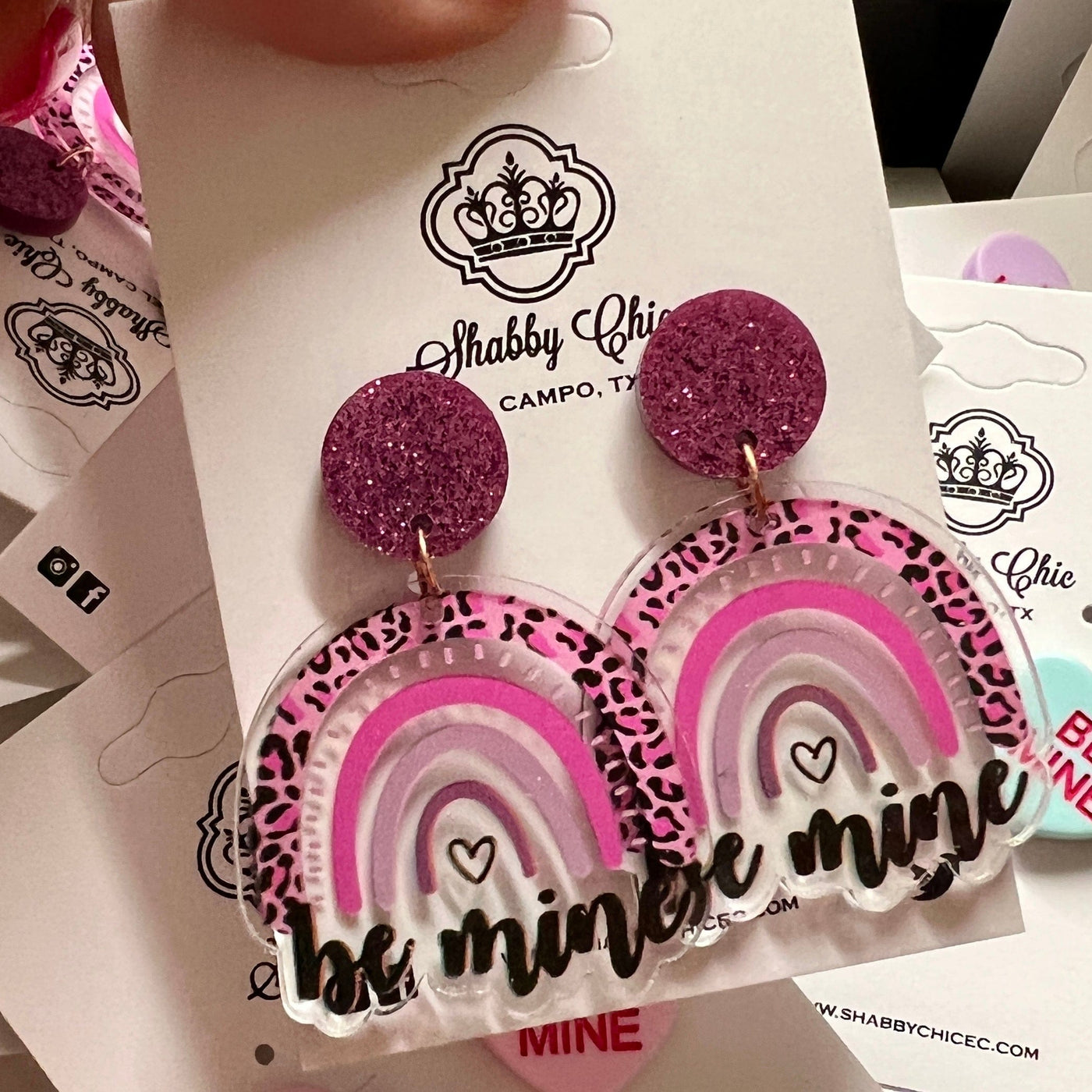 Be Mine Rainbow Earrings Shabby Chic Boutique and Tanning Salon