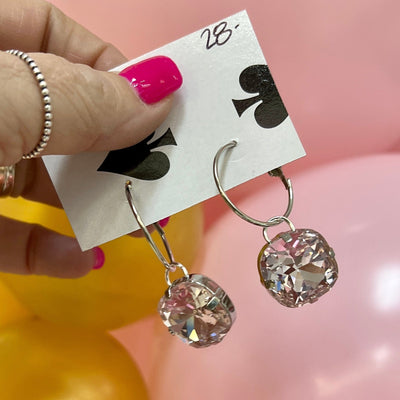 Big Bling Earrings - Light Pink Shabby Chic Boutique and Tanning Salon