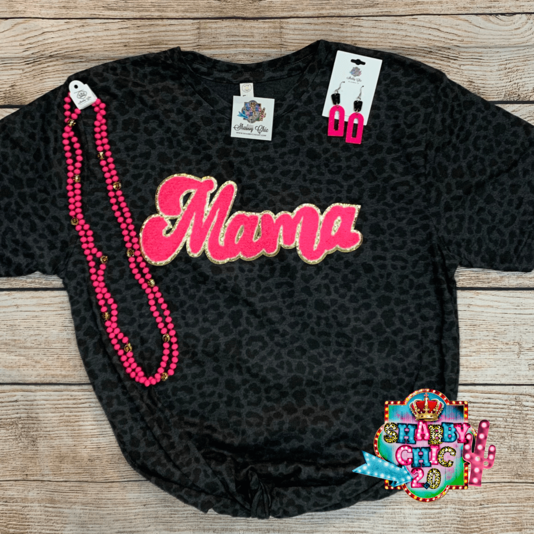 Black Leopard Mama Tee Shabby Chic Boutique and Tanning Salon