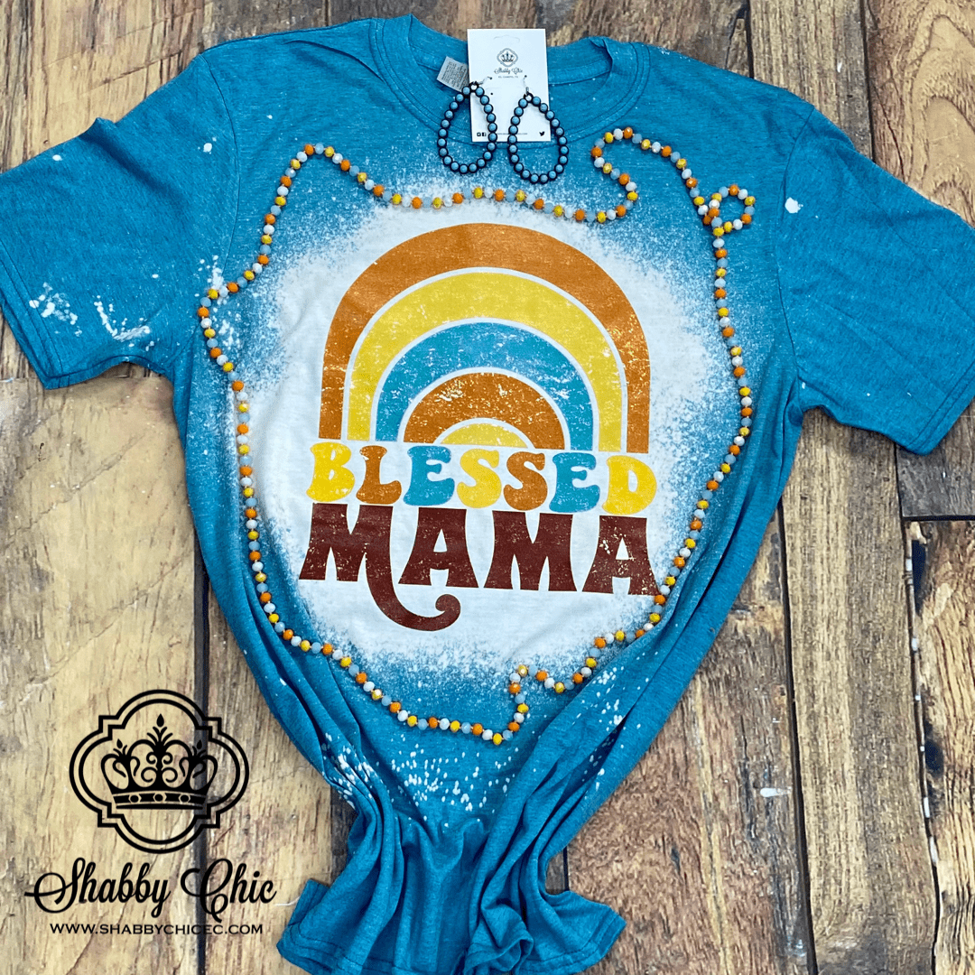 Blessed Mama Rainbow Tee Shabby Chic Boutique and Tanning Salon