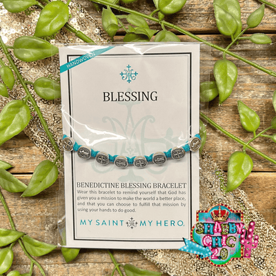 Blessings in Faith Turquoise Cord Bracelet Shabby Chic Boutique and Tanning Salon