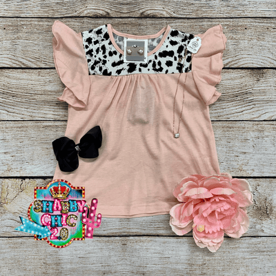 Blush and Cowprint Top - Youth Shabby Chic Boutique and Tanning Salon