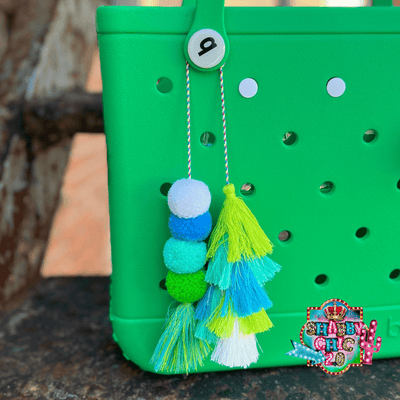 Bogg® Bag Baubles - Seaweed Double Tassel Shabby Chic Boutique and Tanning Salon