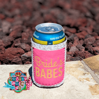 Bride's Babes Koozie 12 oz Can Shabby Chic Boutique and Tanning Salon