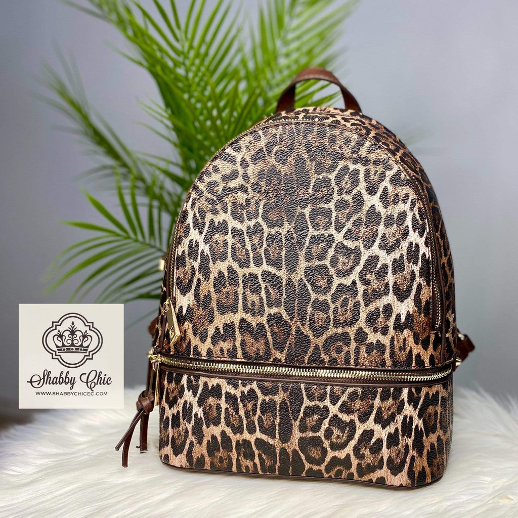 Brown Leopard Backpack