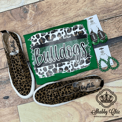 Bulldog Light Leopard Tee Shabby Chic Boutique and Tanning Salon