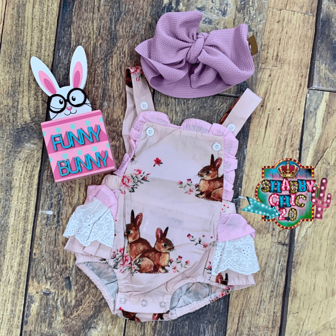 Bunnies and Ruffle Onesie Shabby Chic Boutique and Tanning Salon