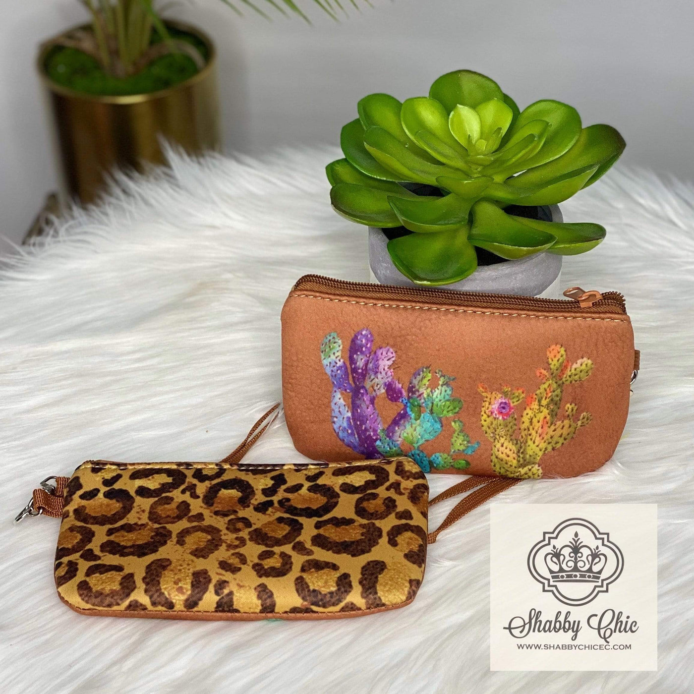 Cactus and Leopard wristlet Shabby Chic Boutique and Tanning Salon