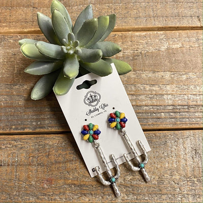 Cactus Colorwheel earrings Shabby Chic Boutique and Tanning Salon