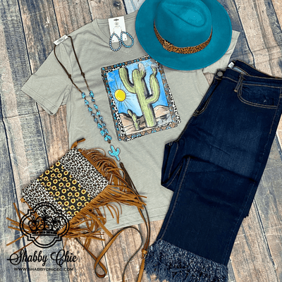 Cactus Sunset Tee Shabby Chic Boutique and Tanning Salon