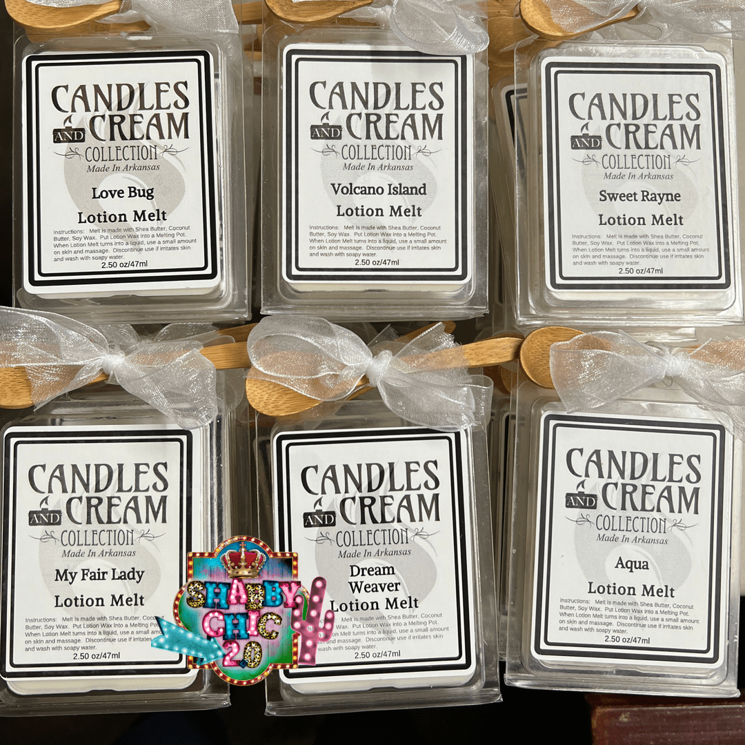 Candles and Cream Collection Shabby Chic Boutique and Tanning Salon