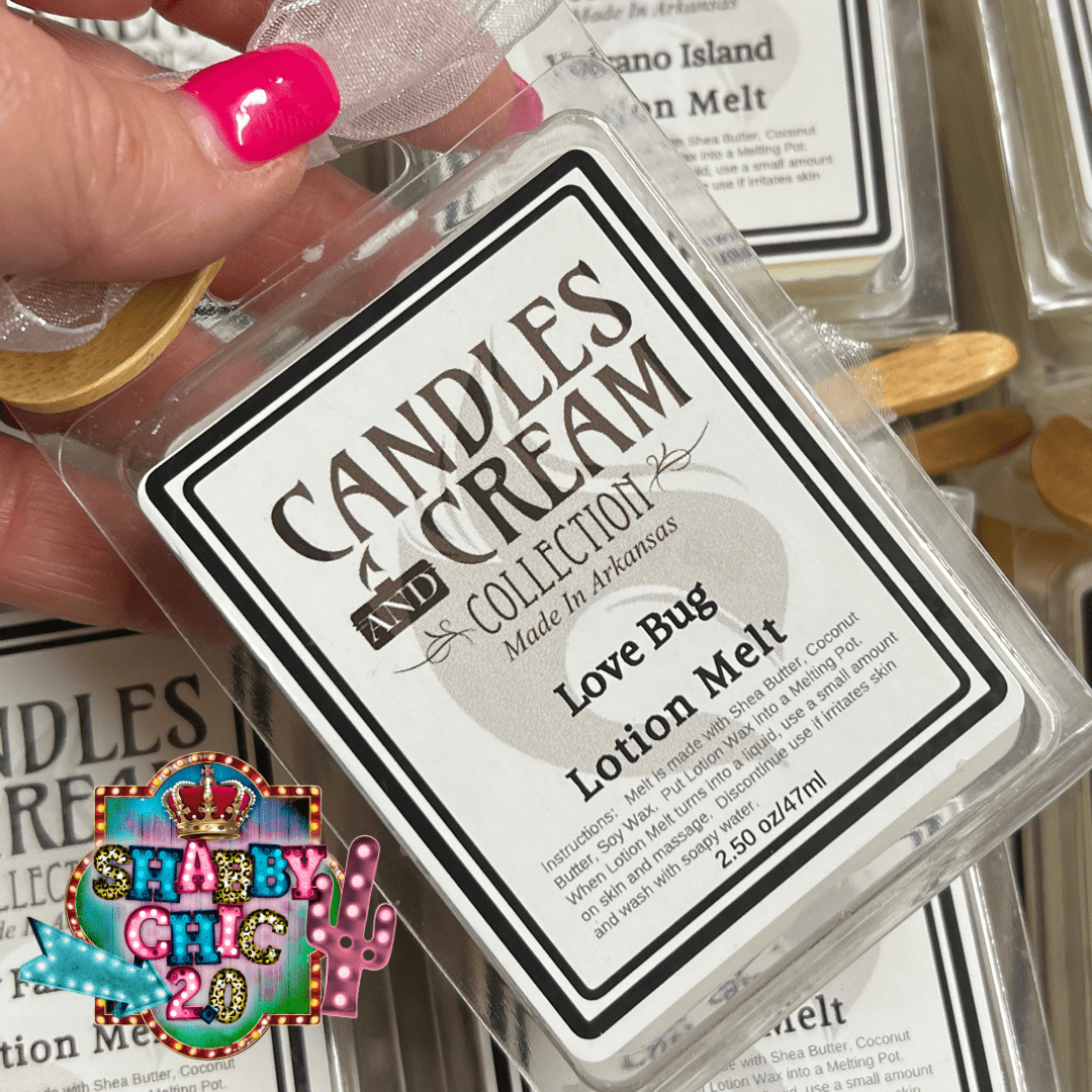Candles and Cream Collection Shabby Chic Boutique and Tanning Salon Love Bug