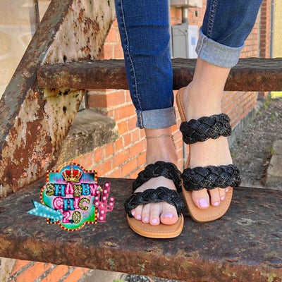 Chester's Braided Bling Sandals - Black Shabby Chic Boutique and Tanning Salon