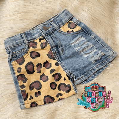 Children's Denim and Leopard Shorts Shabby Chic Boutique and Tanning Salon