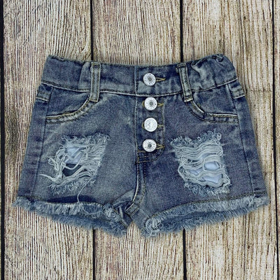 Children's Distressed Butterfly Denim Shorts Shabby Chic Boutique and Tanning Salon