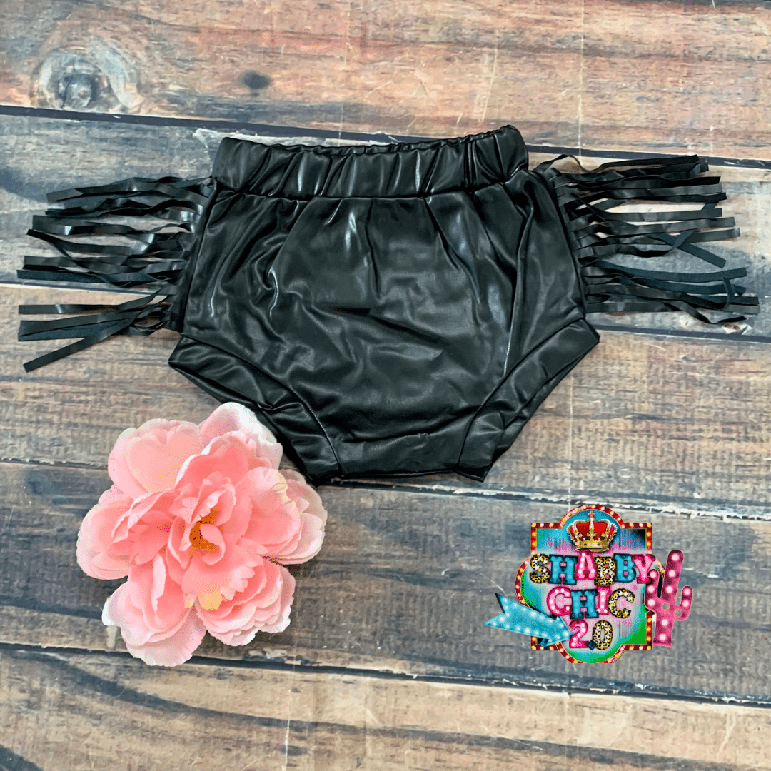 Children's Faux Leather Fringe Shorts Shabby Chic Boutique and Tanning Salon
