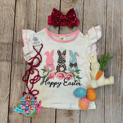 Children's Happy Easter Top Shabby Chic Boutique and Tanning Salon