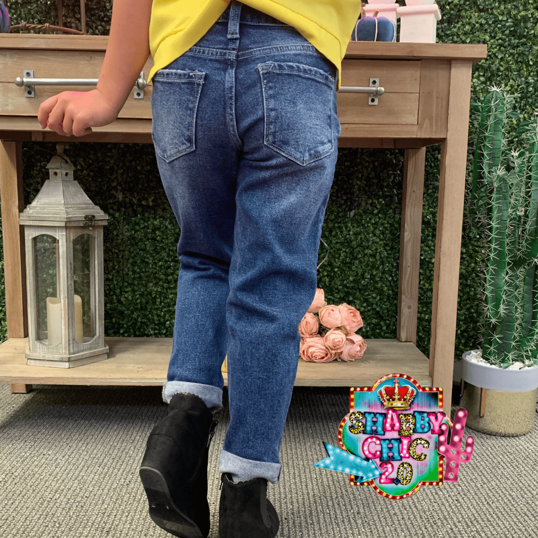 Children's High Rise 'Mom' Jeans Shabby Chic Boutique and Tanning Salon