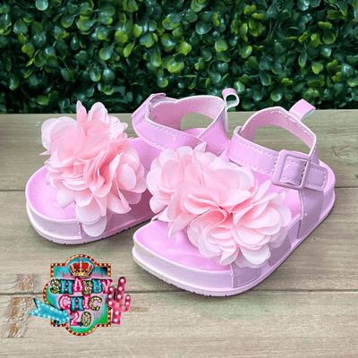 Children's Pink Sandal with Flower Shabby Chic Boutique and Tanning Salon