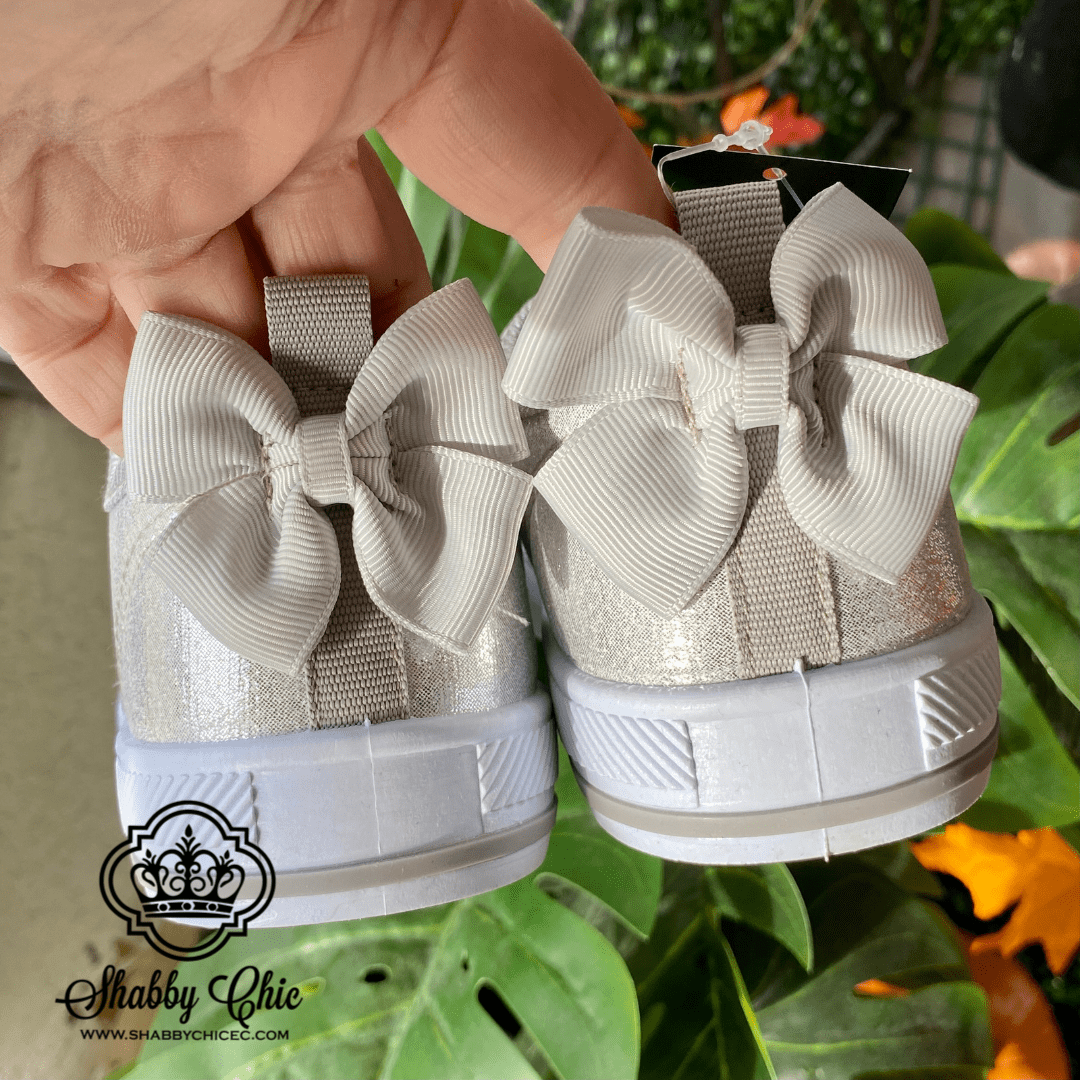 CHILDREN'S Silver Lace Shoes Shabby Chic Boutique and Tanning Salon