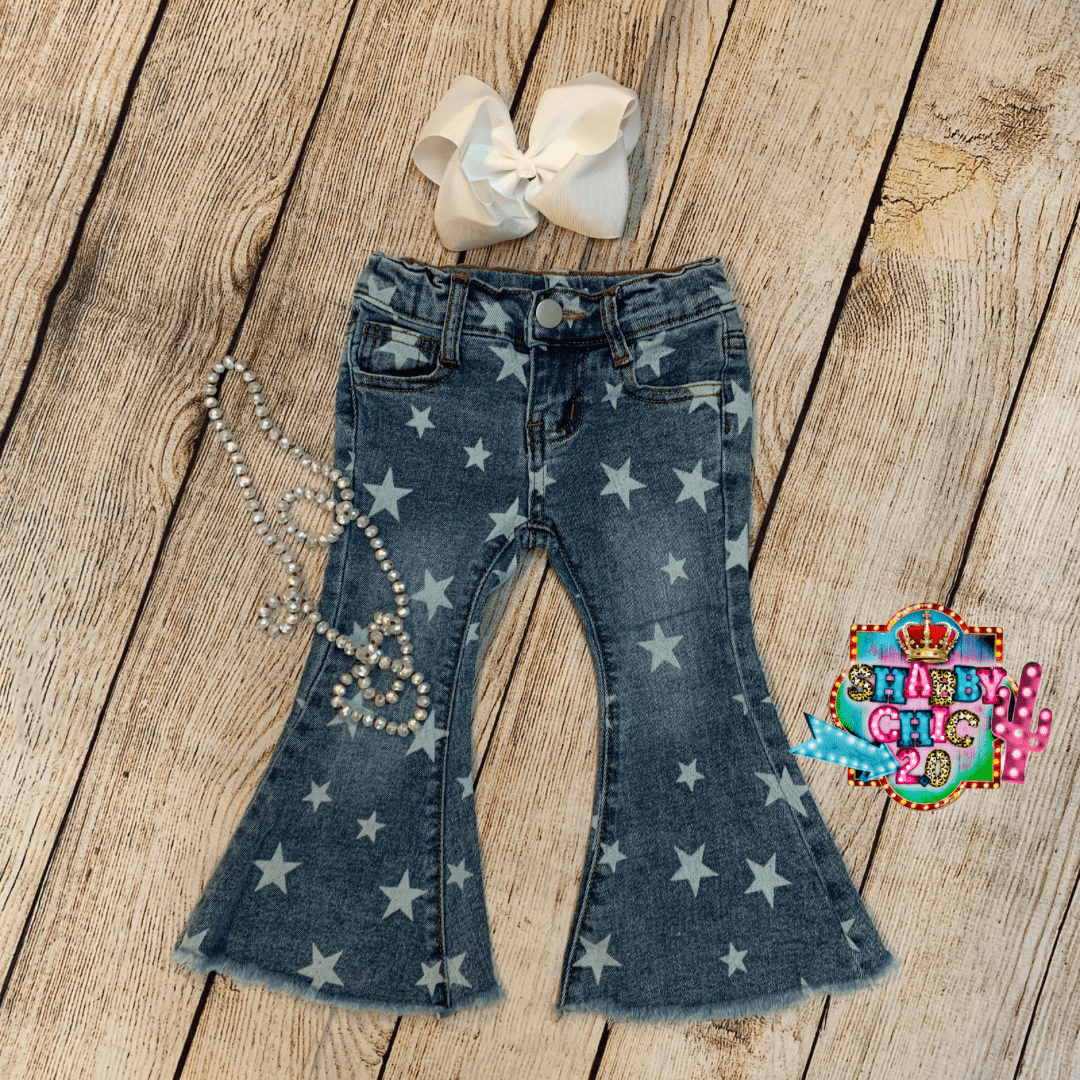 Children's Star Denim Bottoms Shabby Chic Boutique and Tanning Salon