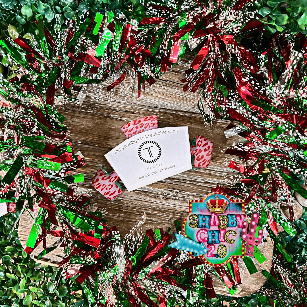 Christmas Teleties Hair Clips Shabby Chic Boutique and Tanning Salon Large