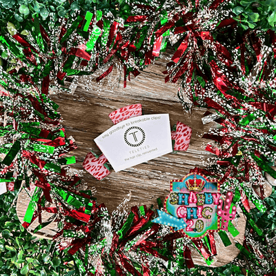 Christmas Teleties Hair Clips Shabby Chic Boutique and Tanning Salon Large