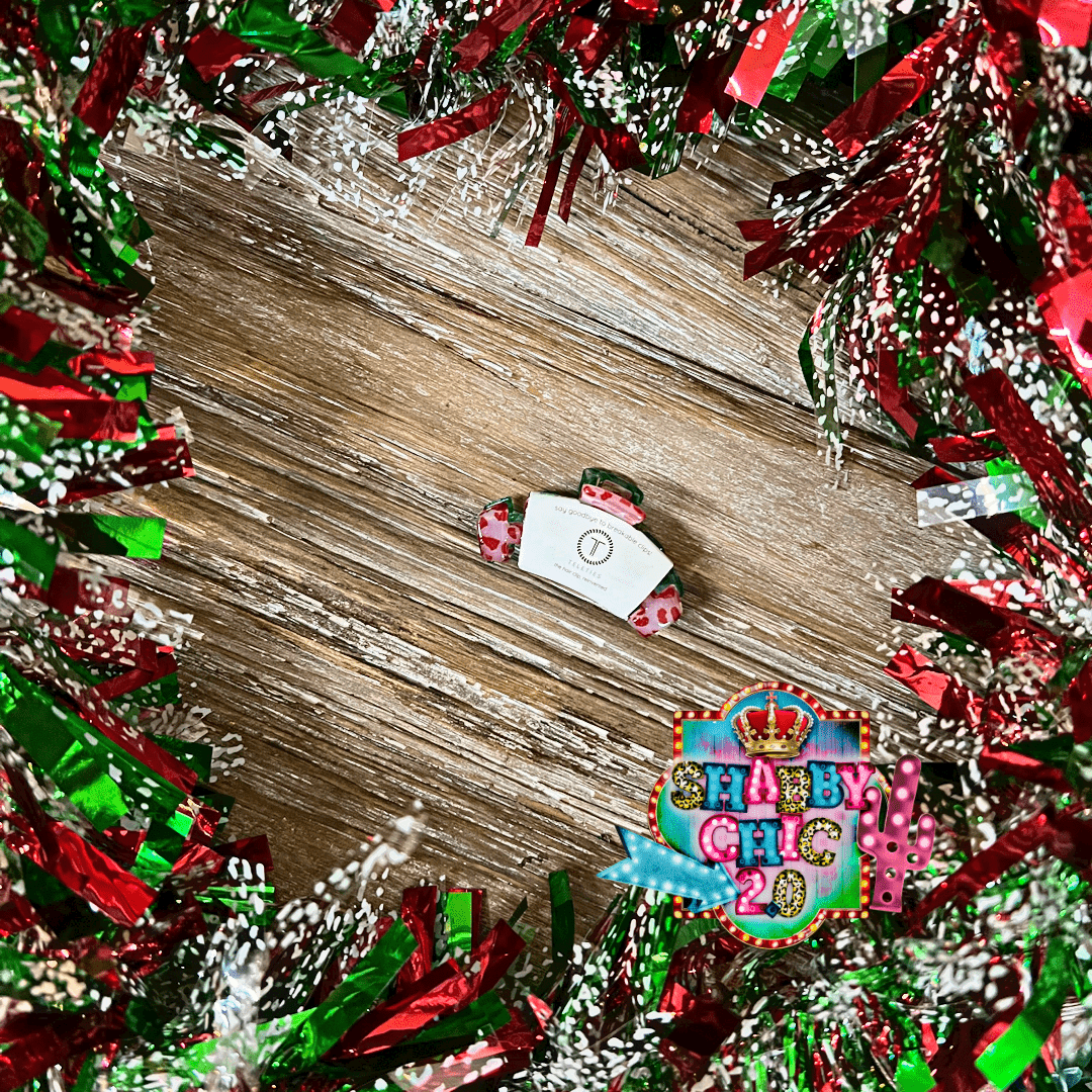 Christmas Teleties Hair Clips Shabby Chic Boutique and Tanning Salon Tiny