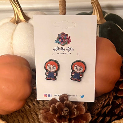 Chucky Boy Earrings Shabby Chic Boutique and Tanning Salon