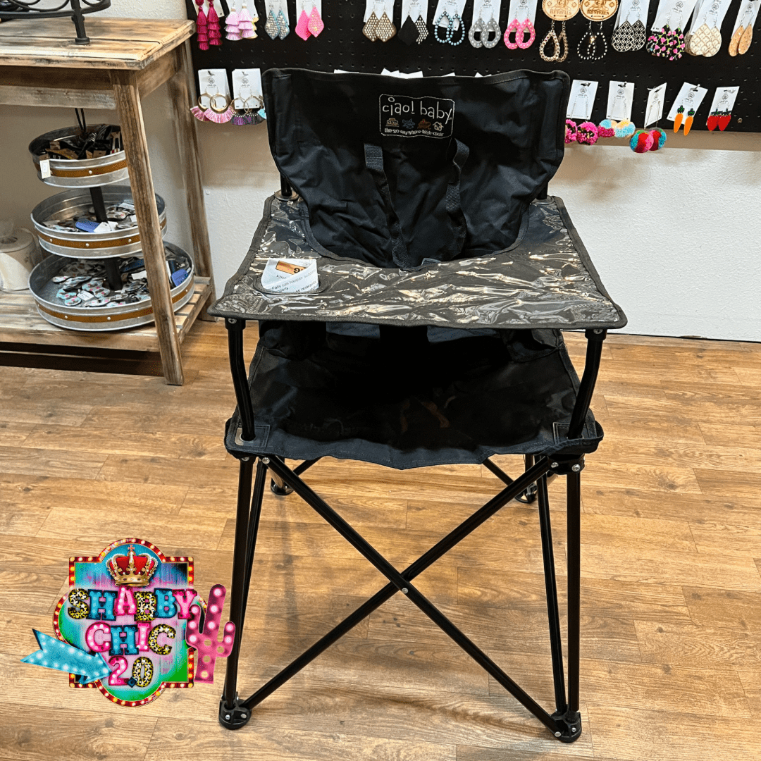 Ciao! Baby Portable Highchair Shabby Chic Boutique and Tanning Salon Black