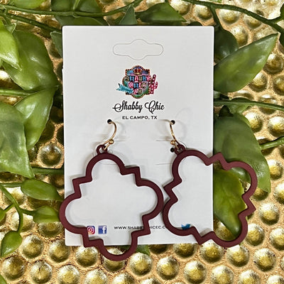 Classic Quatrefoil Earrings - Maroon Shabby Chic Boutique and Tanning Salon