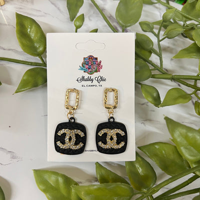 Classy Dazzle Earrings Shabby Chic Boutique and Tanning Salon Black