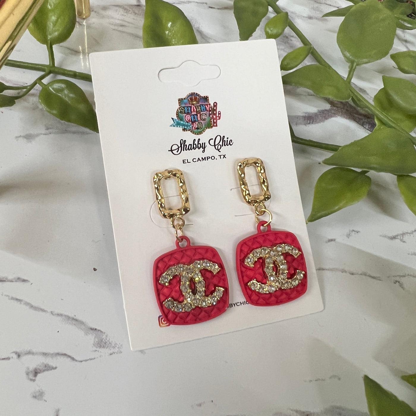 Classy Dazzle Earrings Shabby Chic Boutique and Tanning Salon Hot Pink
