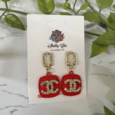 Classy Dazzle Earrings Shabby Chic Boutique and Tanning Salon Red