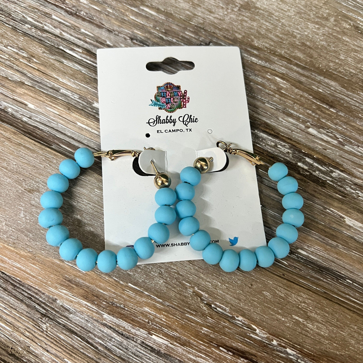 Clay Beaded Hoops - Baby Blue Shabby Chic Boutique and Tanning Salon